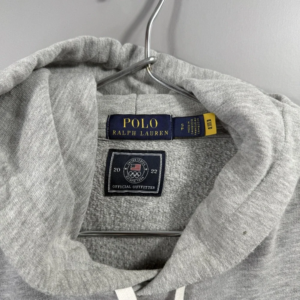 Team USA Hoodie Mens Large Gray Olympic Sweatshirt Polo Ralph Lauren 2022
